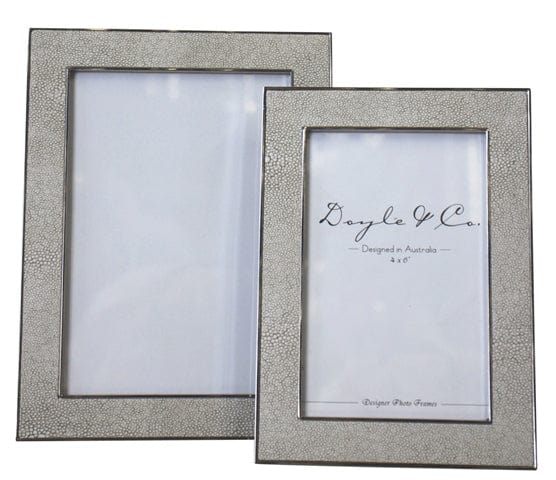 White/Silver Shagreen LK Frame 4x6