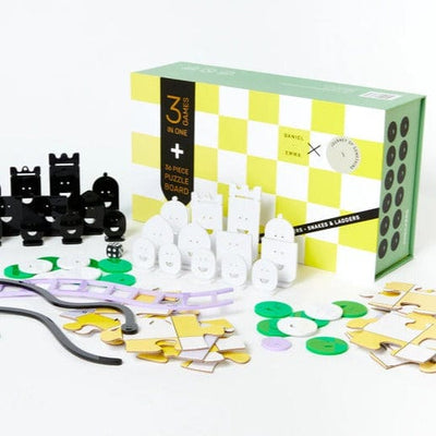 3 in 1 Game Set - Chees, Checkers, Snakes & Ladders