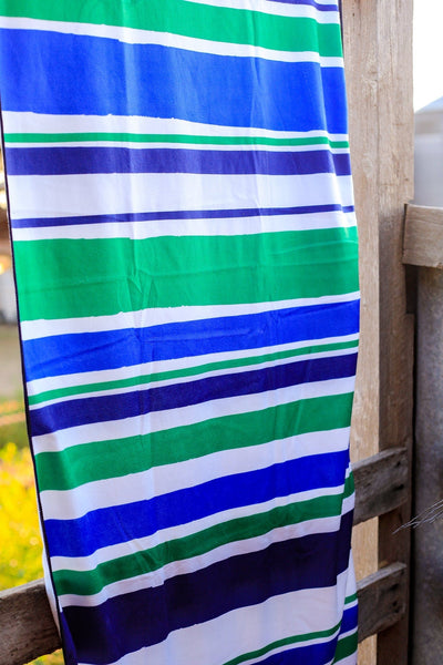 Beach Towel - Blue Green Rugby