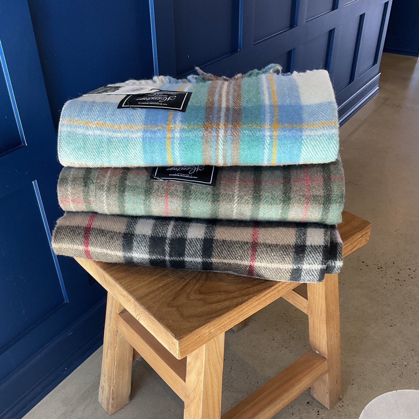 Recycled Wool Tartan Blanket