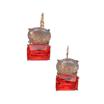 red gem earrings