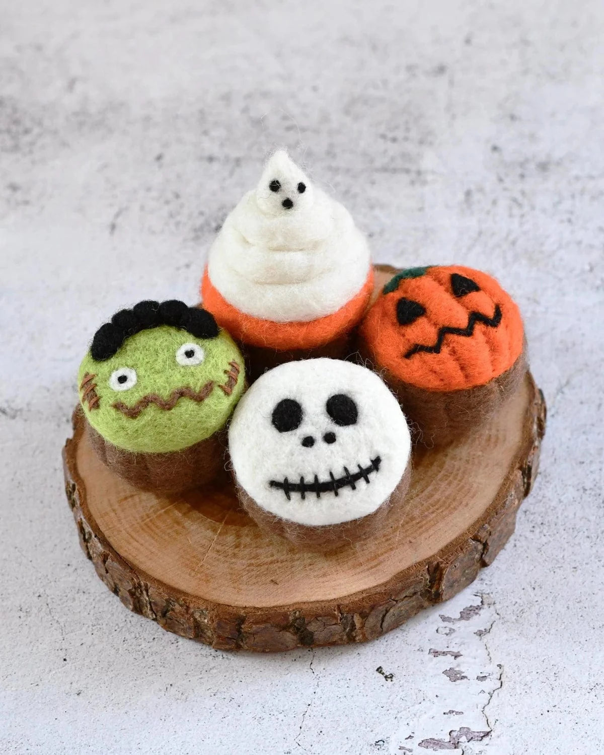 Felt Halloween Spooky Fun Cupcakes | Set of 4