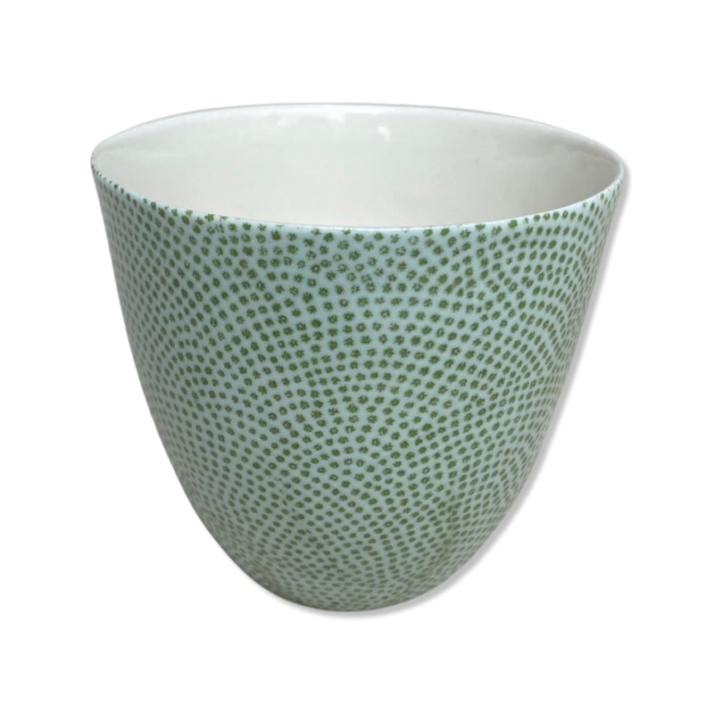Teacup Two Tone Blues - Green Spotted Fan