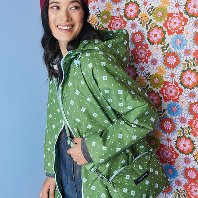 Spotted Floral Raincoat