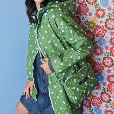 spotted floral project ten raincoat