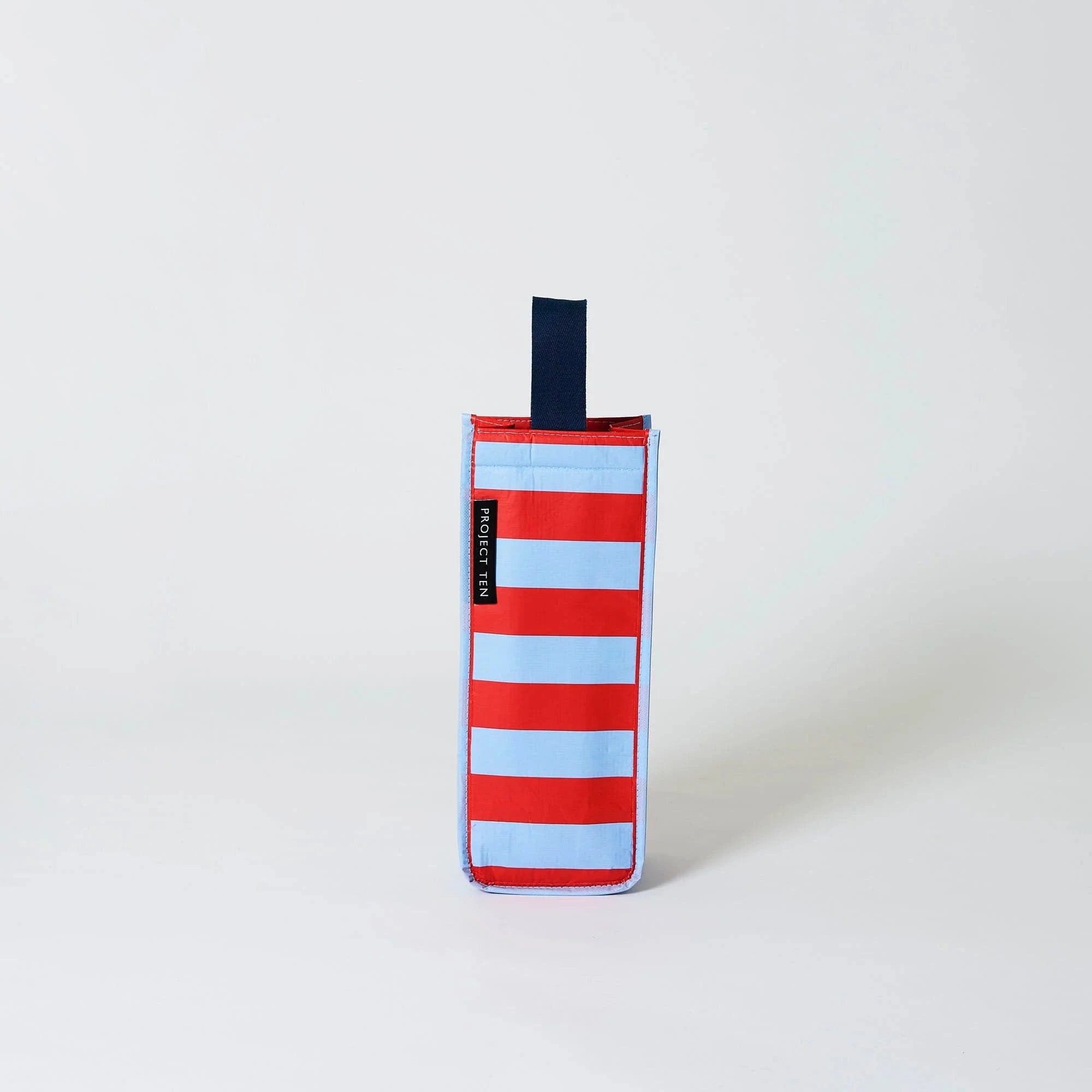 Red Blue Stripe Wine Bag