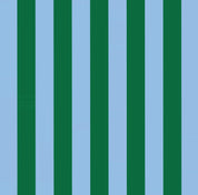 Green Blue Stripe Large Zip Pouch