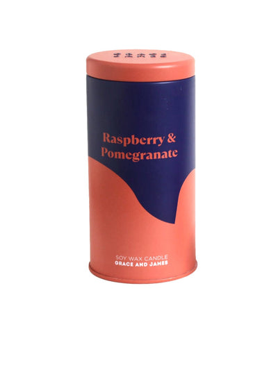 Raspberry & Pomegranate candle in a tin