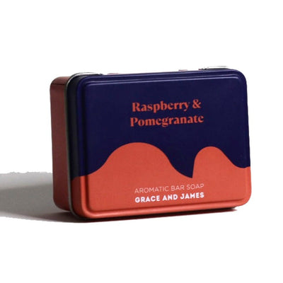 Raspberry & Pomegranate Bar Soap in a tin