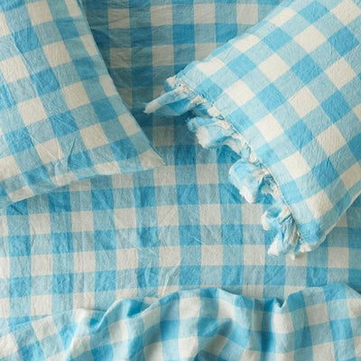 Amalfi Gingham Pillowcase Set - Ruffle