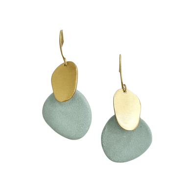 ceramic earrings with brass