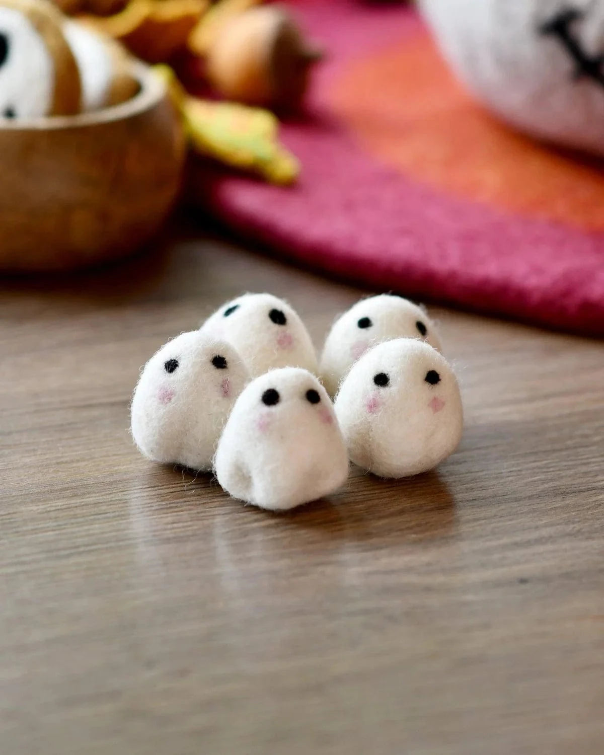 Felt Cute Ghosts Loose Parts | 5 Ghosts