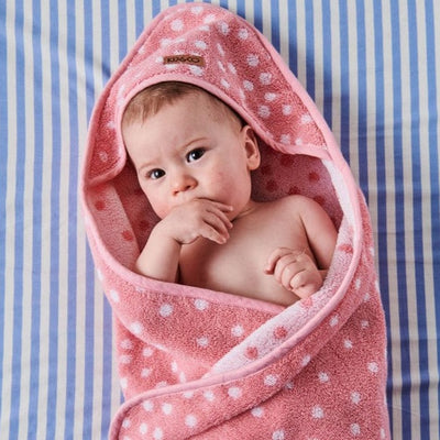 pink baby hooded towel