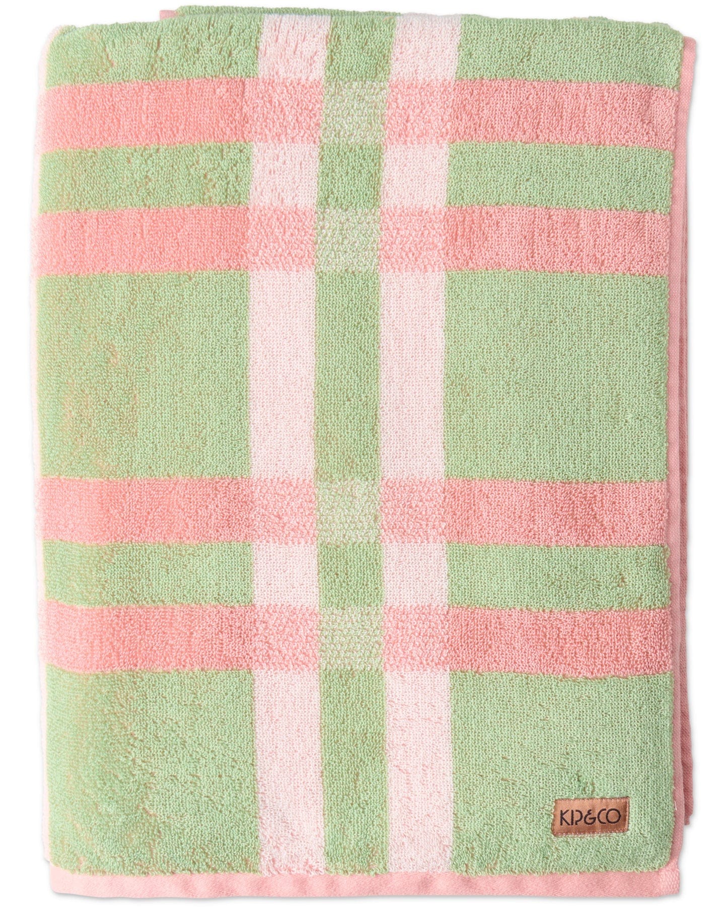Pistachio Tartan Bath Sheet / Beach Towel