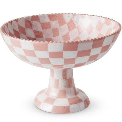 Checked pink fruit bowl