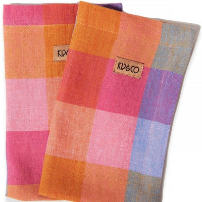 colourful checked napkins