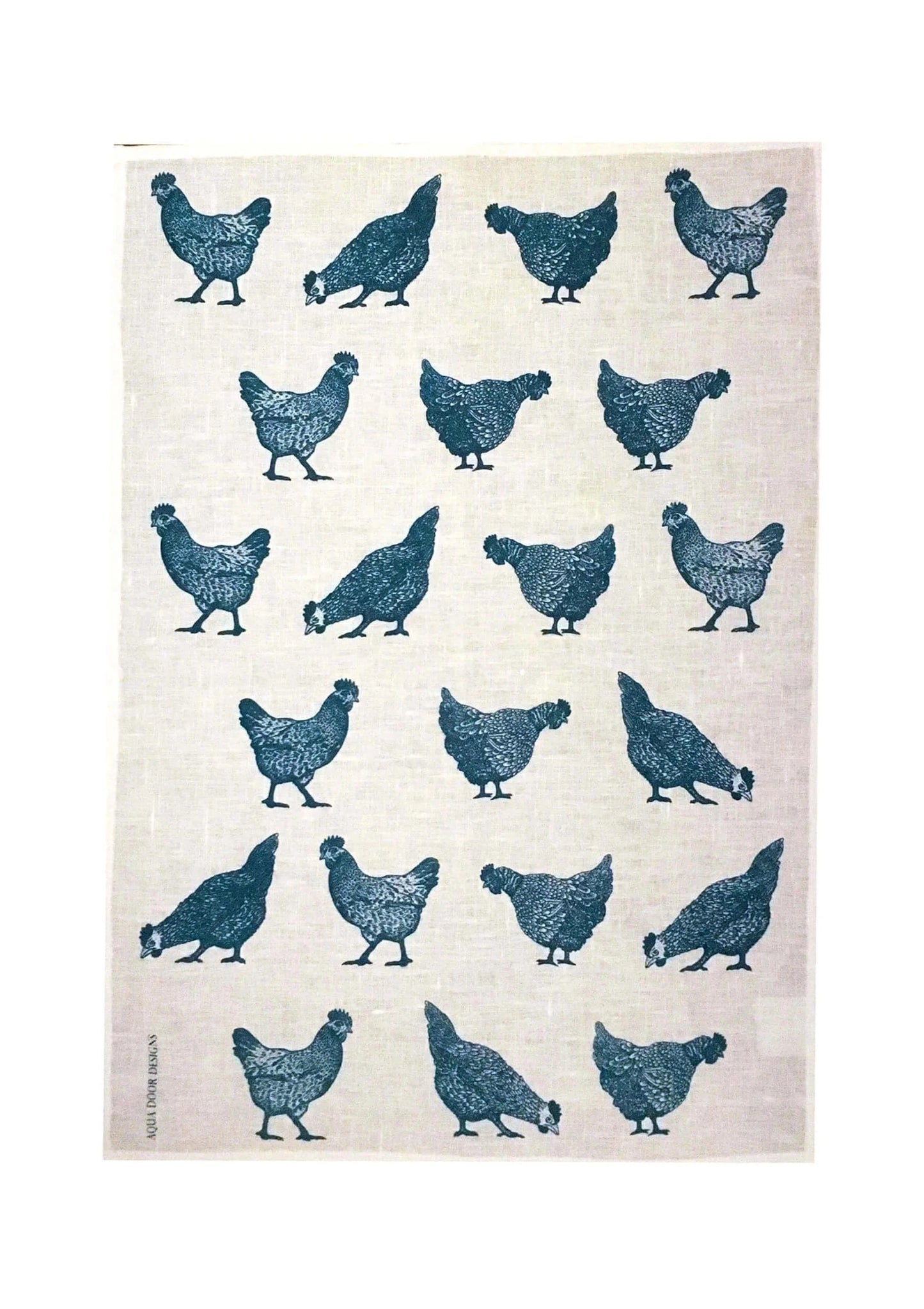 Chooks Tea Towel (Navy)