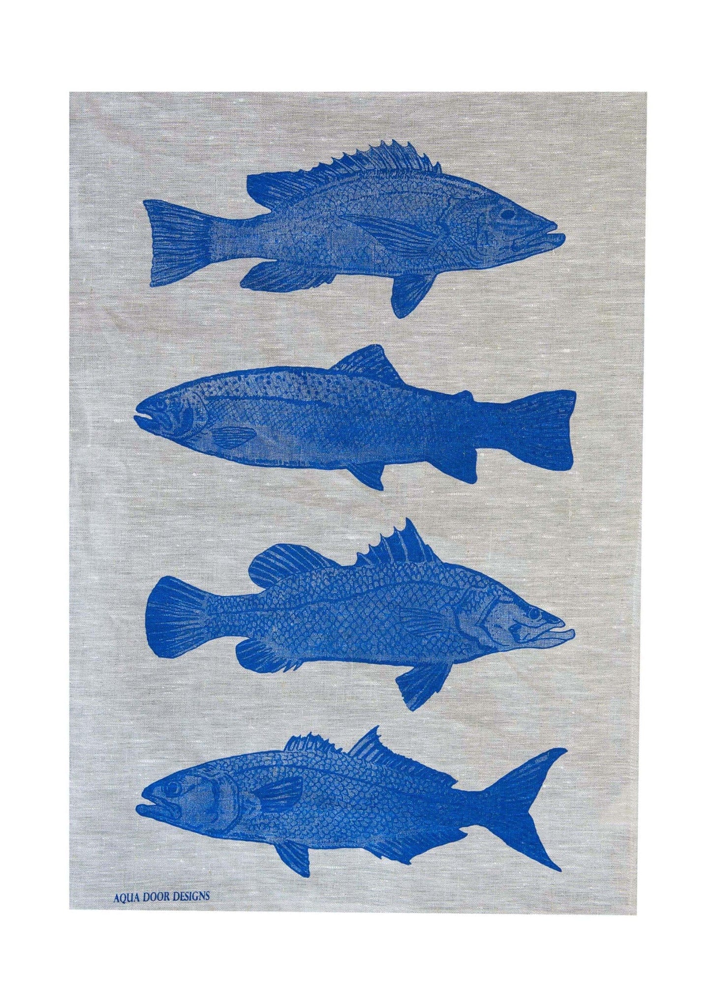 Fish Tea Towel (Cobalt)