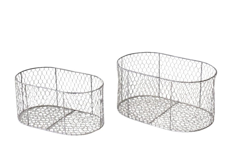 Chicken Wire Oval Basket 35x18cm