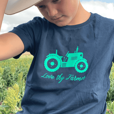 Navy T-Shirt with Green Tractor