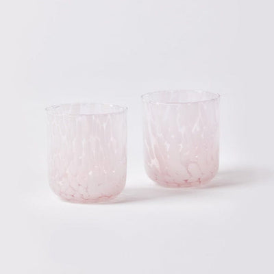 Dots Pink Glass Tumblers - Set of 2