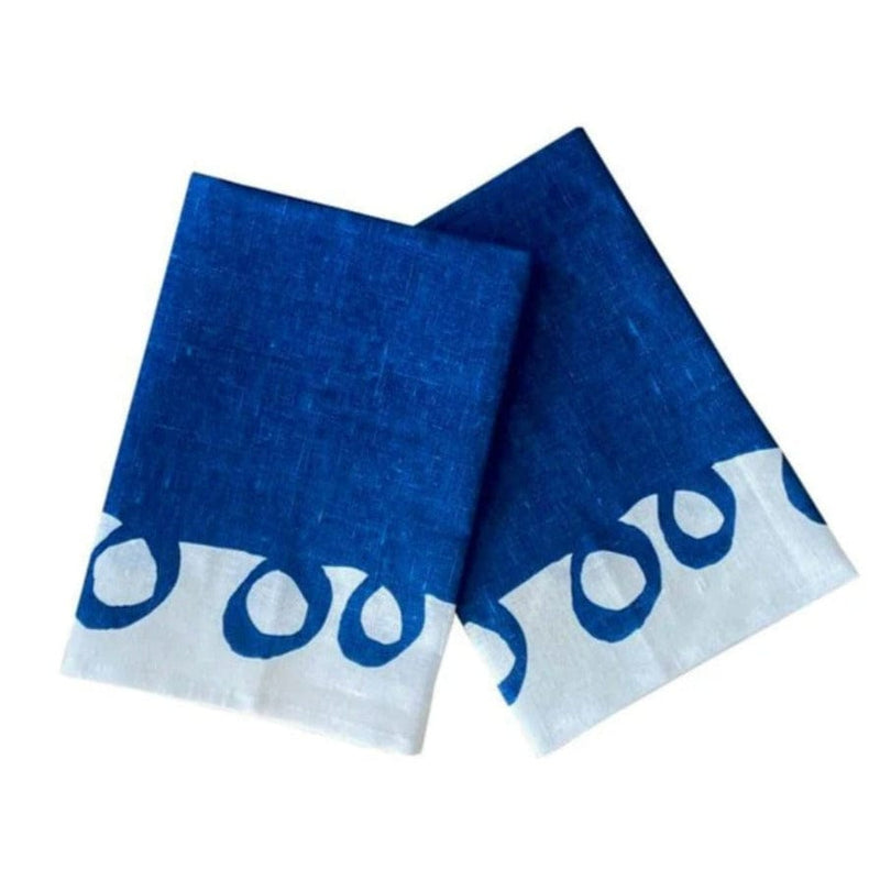 Denim Ribbon linen napkins (set of 4)