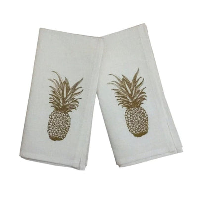 Gold Pineapple linen napkins (set of 4)