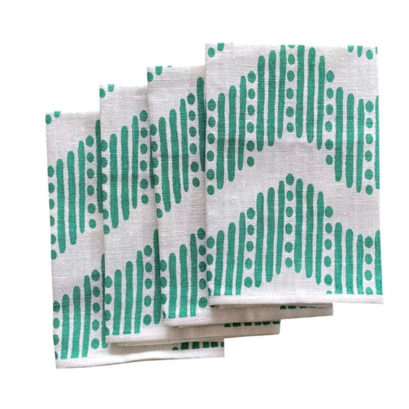 Green RikRac linen napkins (set of 4)