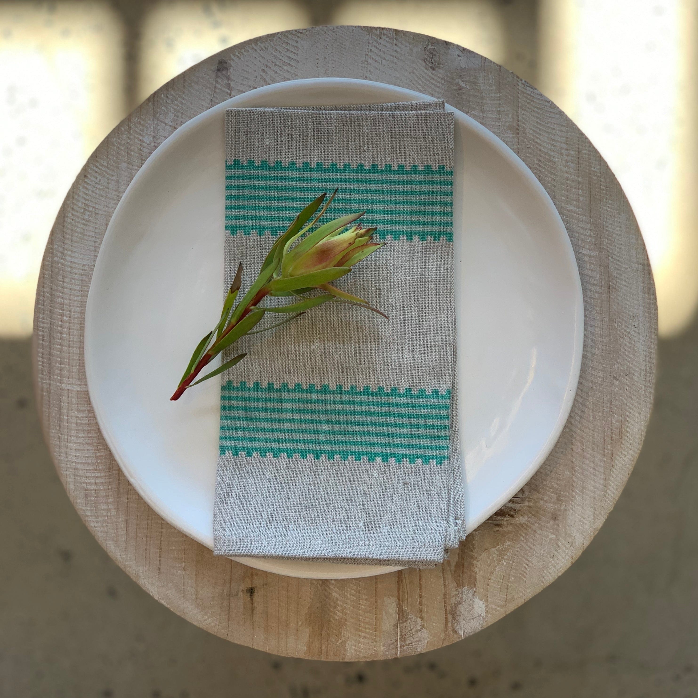 Aqua Linen Napkins | Set of 4