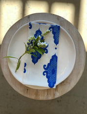 Cobalt Arabesque Linen Napkins