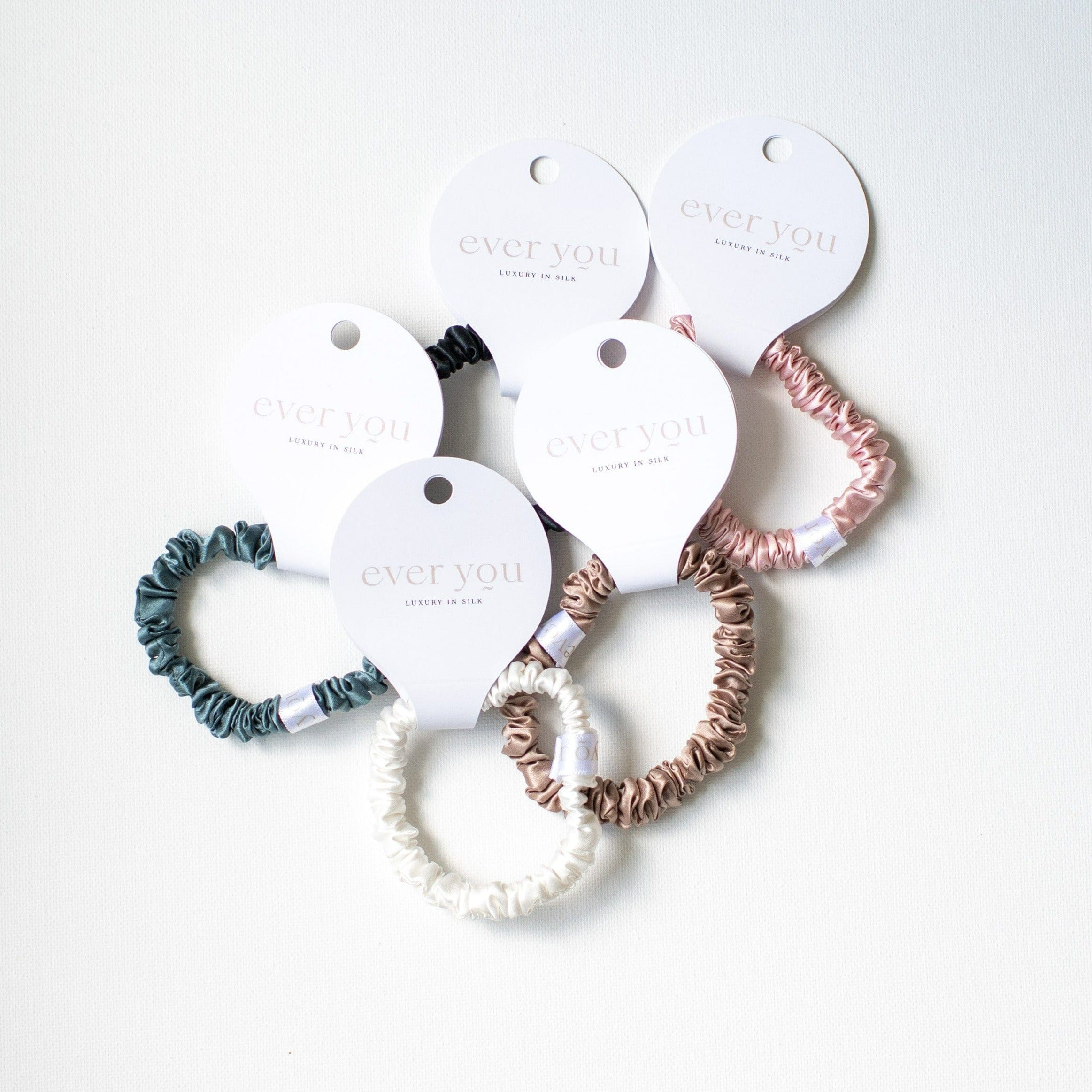 Skinny Silk Scrunchie (White)