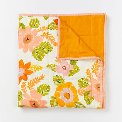 Sunset Floral Multi Quilted Throw