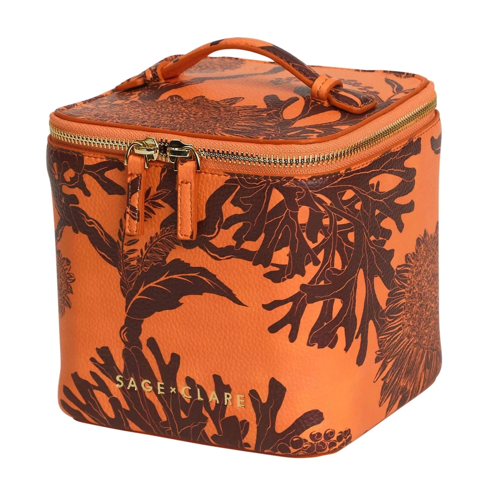 Delphine Small Vanity Case | Vivid Coral