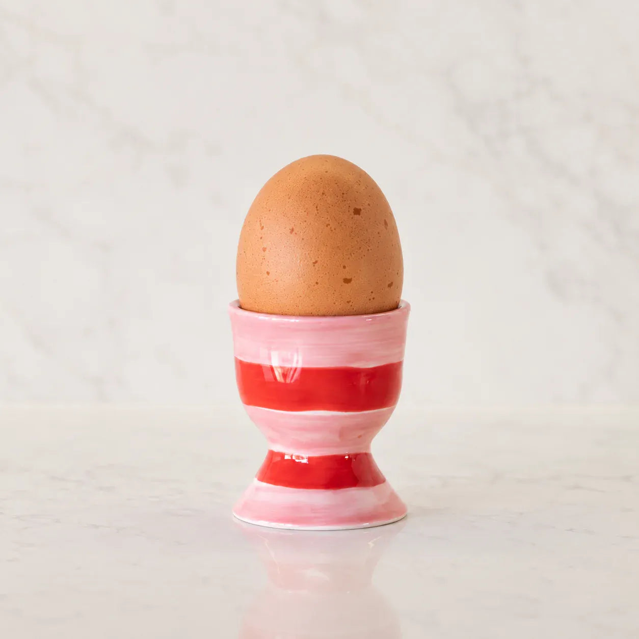Egg Cup | Pink + Red Stripe