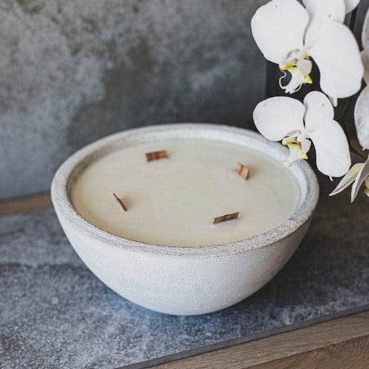 Large Concrete Candle - Solid White