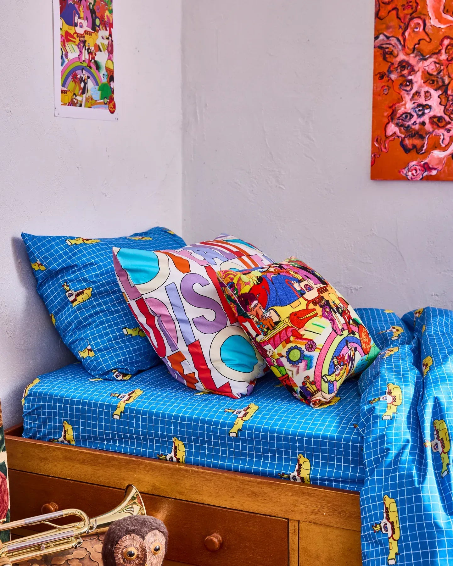 Kip&Co x The Beatles | Yellow Sub Organic Cotton Pillowcase | Single