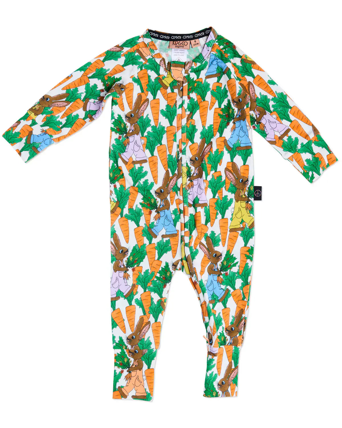 Carrot Joy Organic Long Sleeve Zip Romper | 3 - 6 mths