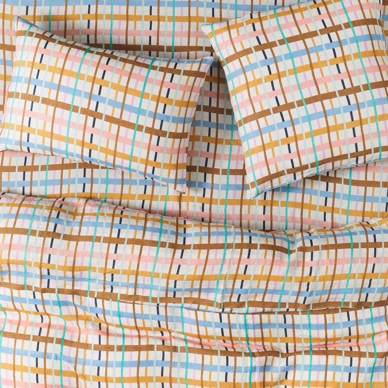 Cady Check Linen Fitted Sheet