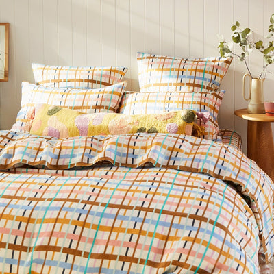 Cady Check Linen Flat Sheet