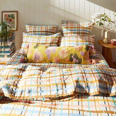 Cady Check Linen Flat Sheet