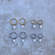 Pearl Hoops | Silver / Small