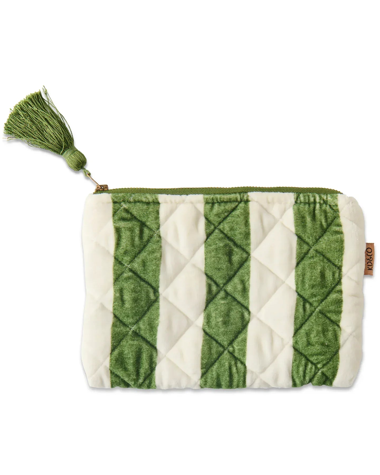 Moss Stripe Velvet Cosmetics Purse