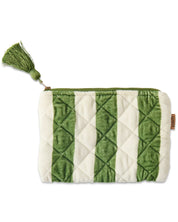 Moss Stripe Velvet Cosmetics Purse