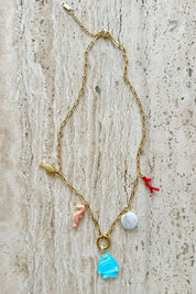 Aqua Marine Charm Necklace