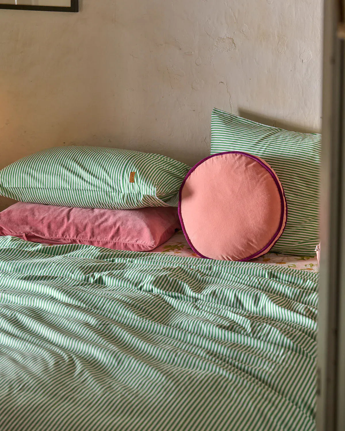 Tarragon Stripe Organic Cotton Flat Sheet | Single
