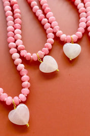 Over Sized Jade Pink Gem Necklace