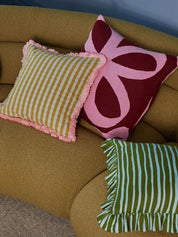 Pink Quartz Seersucker Cushion | Vegan Insert