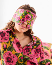 Golden Peony Block Out Silk Eye Mask