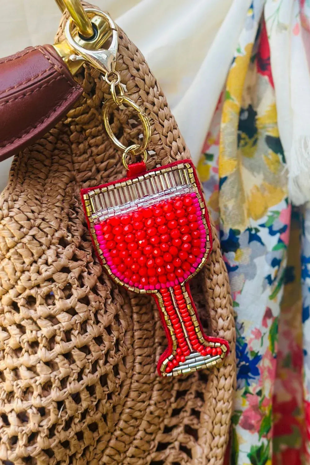 Red Wine Key Ring/Bag Charm
