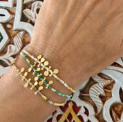 Pettite Adjustable Multi Tourmaline + Gold Beads